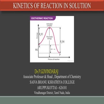 Kinetics of solution in reaction