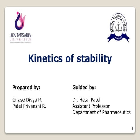 kinetics of stability Molecular pharmaceutics