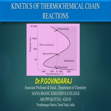 Kinetics of Thermochemical chain reactions