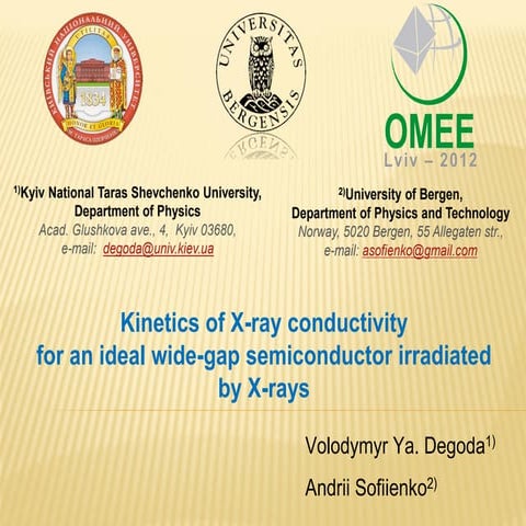 Kinetics of X-ray conductivity for an ideal wide-gap semiconductor irradiated...