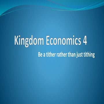Kingdom Economics (part 4)