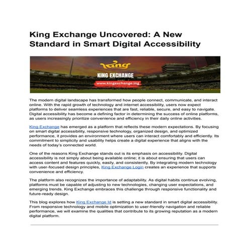 King Exchange Uncovered: A New Standard in Smart Digital Accessibility ...