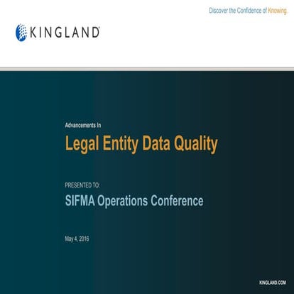 Advancements in Legal Entity Data Quality