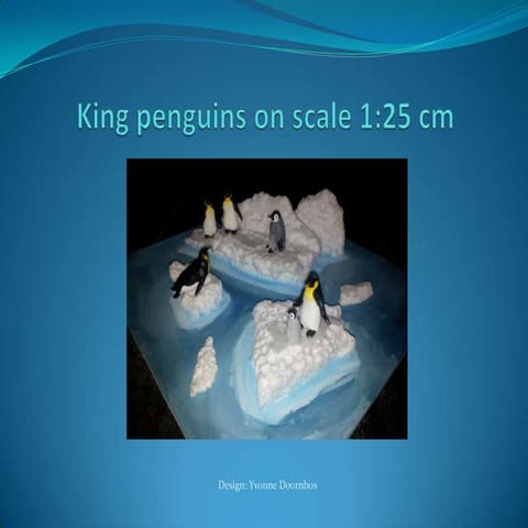 King penguins on  scale 1:25 cm