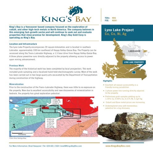 Kings Bay Resources Fact Sheet