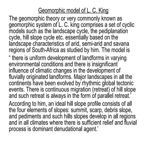 King's model-Geomorhology Chapter