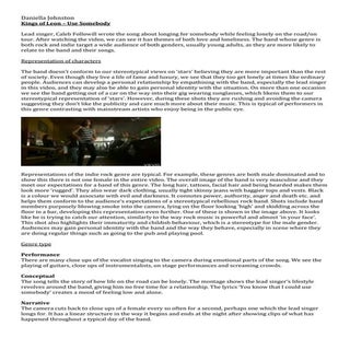 Kings of leon – use somebody analysis