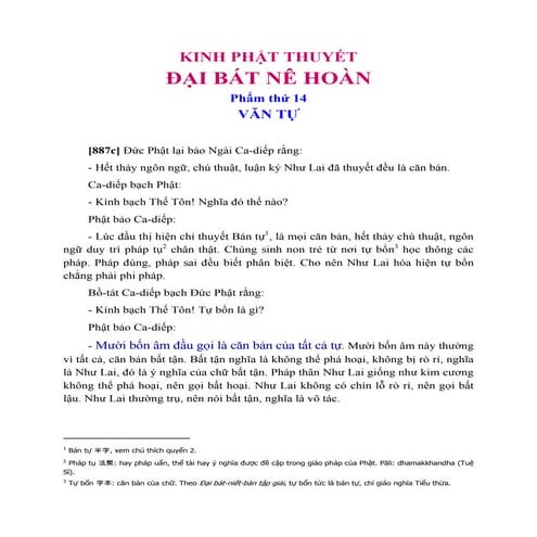 Kinh Phật Thuyết Đại Bát Nê Hoàn Phẩm thứ 14