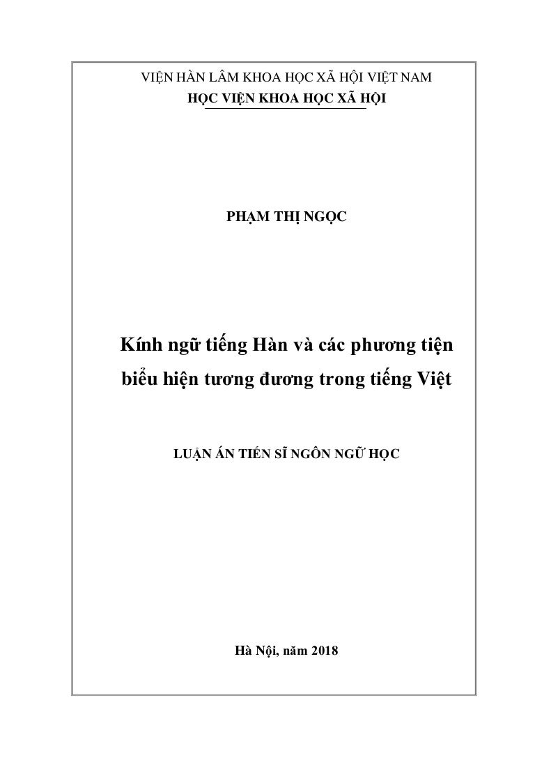 Kinh Ngữ Tiếng Han Va Cac Phương Tiện Biểu Hiện Tương đương Hot