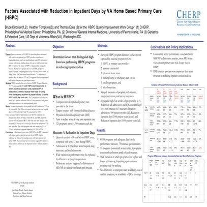 Factors Associated with Reduction in Inpatient Days by VA Home Based Primary ...