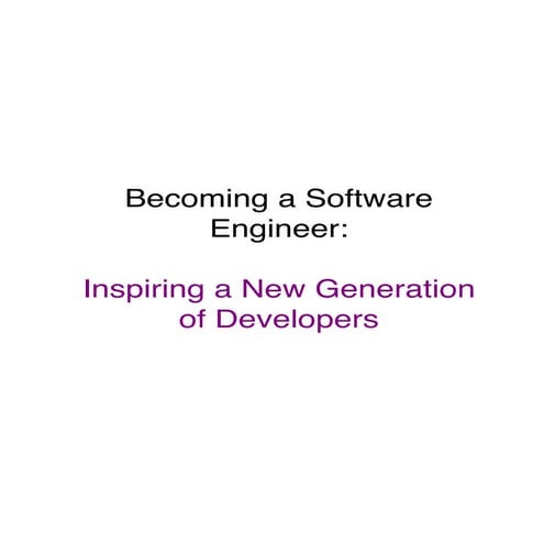 Becoming a Software Engineer