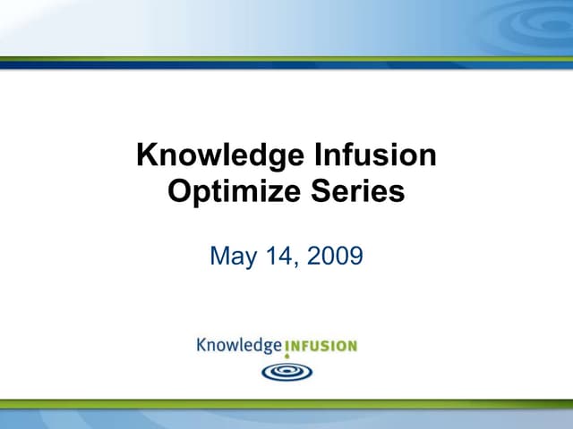 Reassess Your Talent Management Strategy - Knowledge Infusion (May 2009)