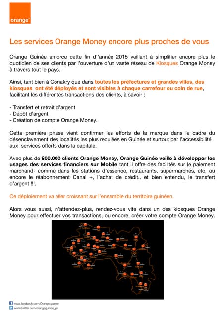 Les services Orange Money encore plus proches de vous