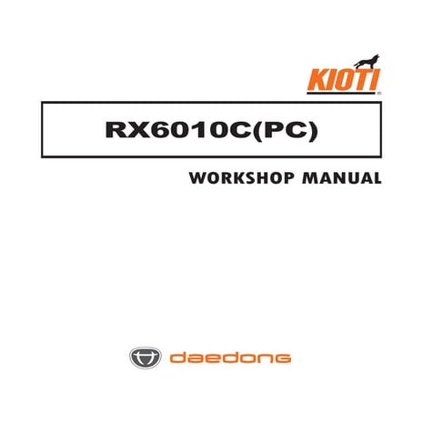 Kioti daedong rx6010 c tractor operator manual | PDF