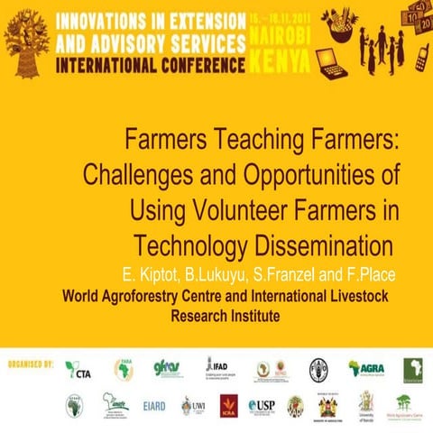 Farmers teaching farmers: challenges and opportunities of using volunteer far...