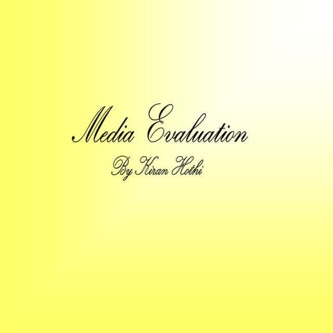 Kiran Hothi G321 Evaluation