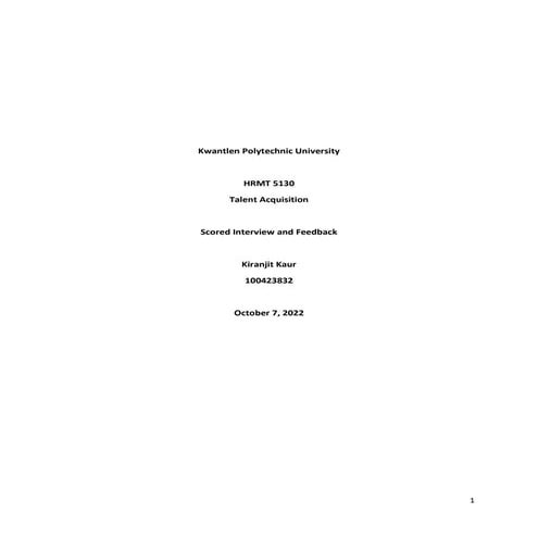 Kiranjit Kaur (100423832) - Scored Interview and Feedback.docx