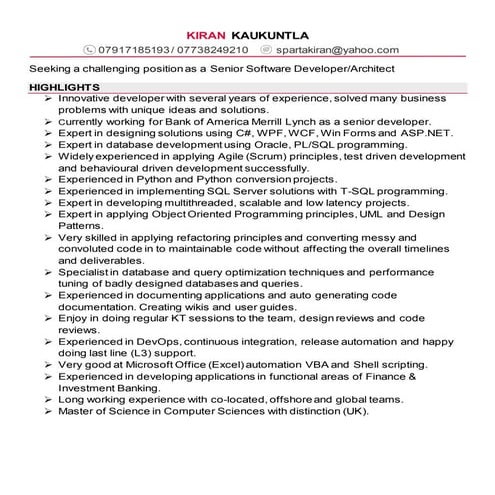 Kiran kaukuntla cv