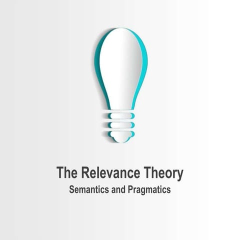 the relevance theory- pragmatics