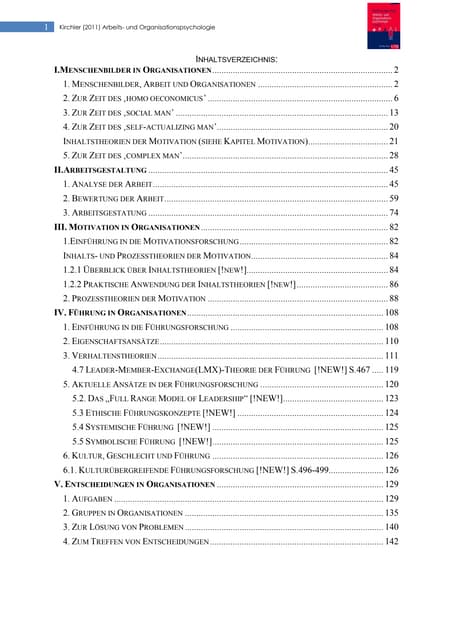 Kirchler (2011) Arbeits- und Organi...