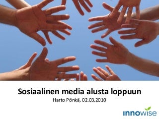 Sosiaalinen media alusta loppuun