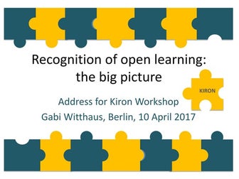 Recognition of open learning: the big picture