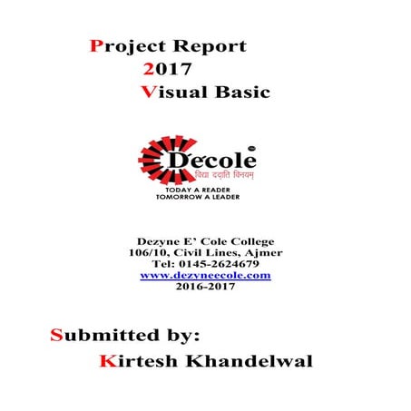 Kirtesh Khandelwal Visual Basics Project