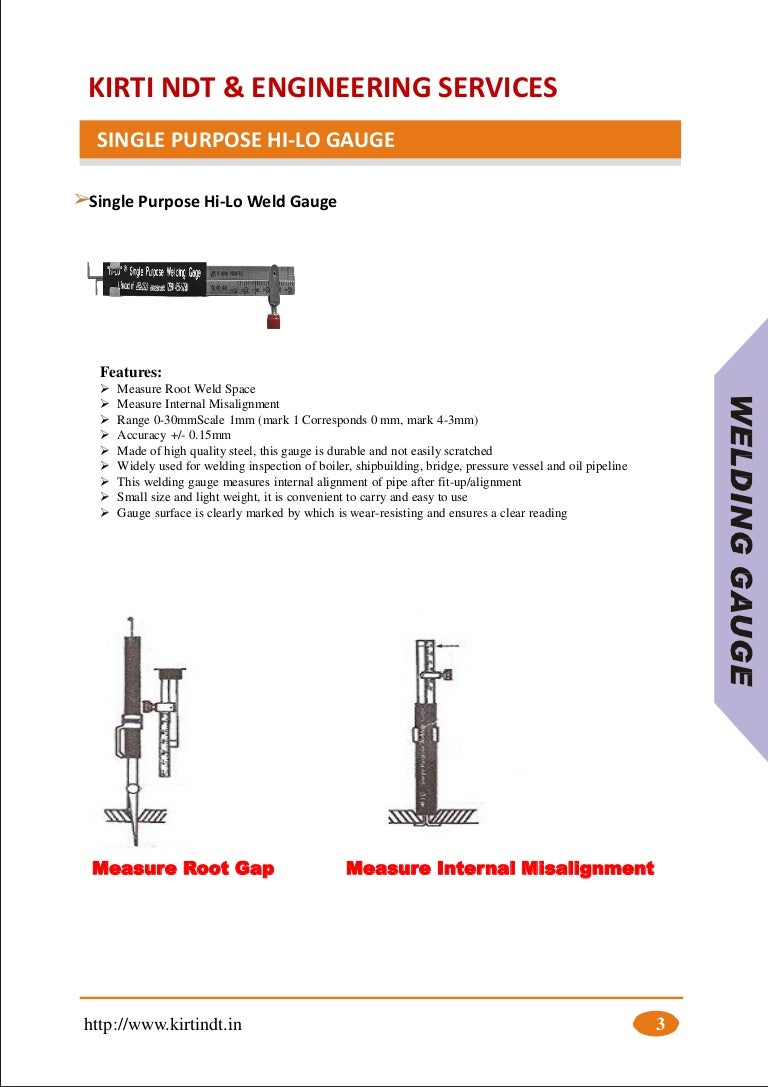 Single purpose hi lo gauge