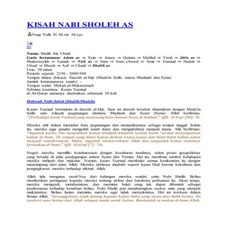 Kisah nabi sholeh as