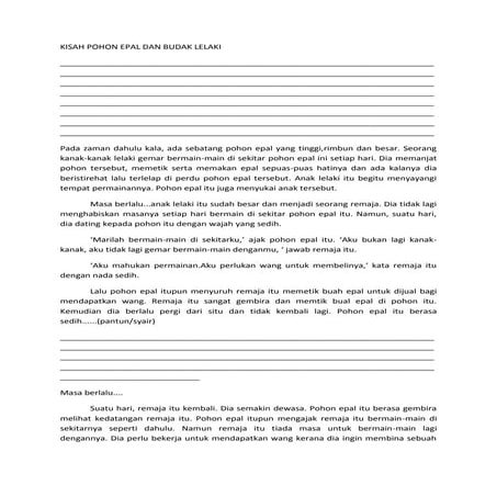 Kisah pohon epal dgn budak lelaki