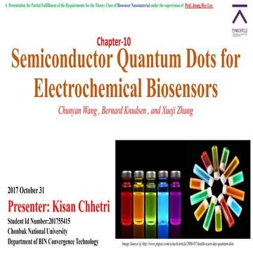 SEMICONDUCTOR QUANTUM DOTS FOR ELECTROCHEMICAL BIOSENSOR