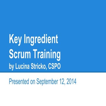 Scrum Training for Key Ingredient Employees