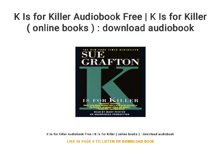 K Is for Killer Audiobook Free | K Is for Killer ( online books ) : d…