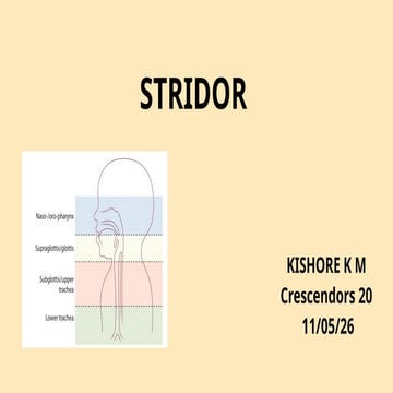 Stridor and management of obstructed airway | PPT