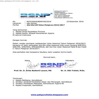 Kisi-kisi UN 2017 (SMP, SMA, SMK, L...