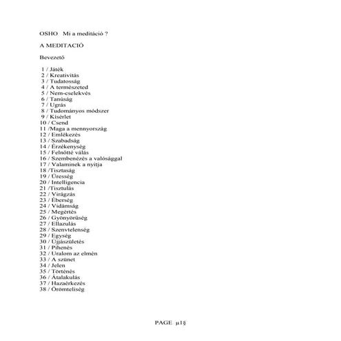 OSHO MI a meditáció
