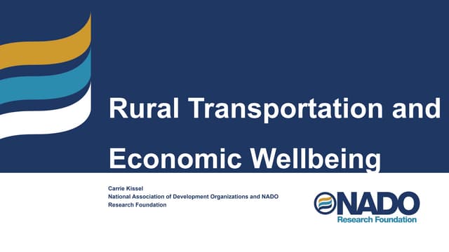 Rural Transportation and Economic Wellbeing