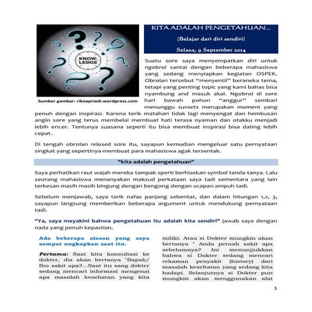 Kita adalah pengetahuan