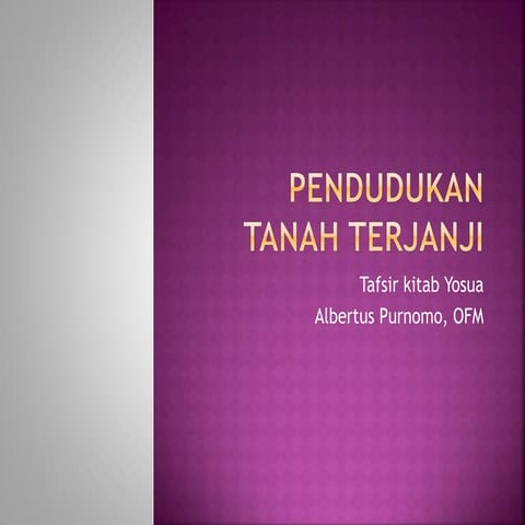 Kitab yosua: pendudukan tanah terjanji 