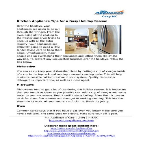 Kitchen Appliance Tips for a Busy Holiday Season