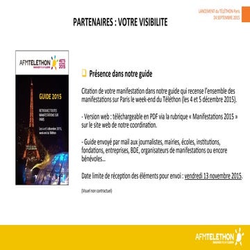 Kit communication Telethon Paris | PDF