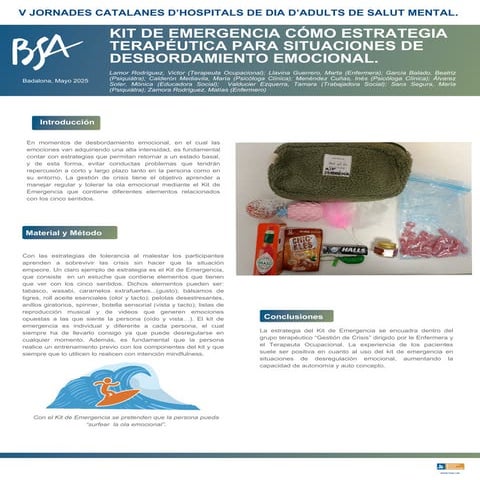Pòster "Kit de emergencia como estrategia terapéutica para situaciones de desbordamiento emocional"