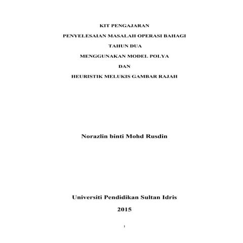 Kit Pengajaran Penyelesaian Masalah Bahagi Tahun 2