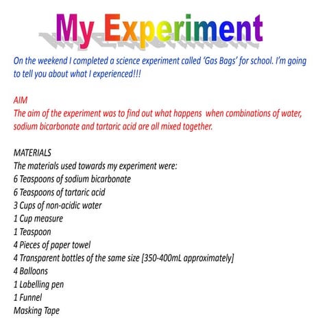 Kitty's science experiment