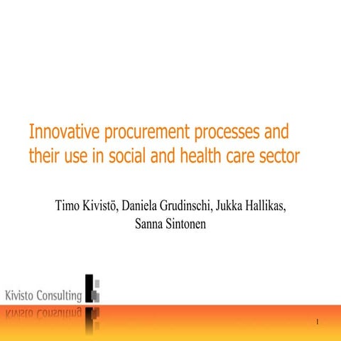 Kivistö et al_innovative procurement processes