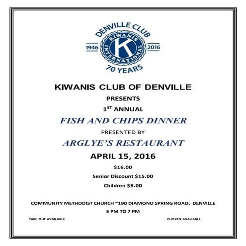 Kiwanis  fish and chips