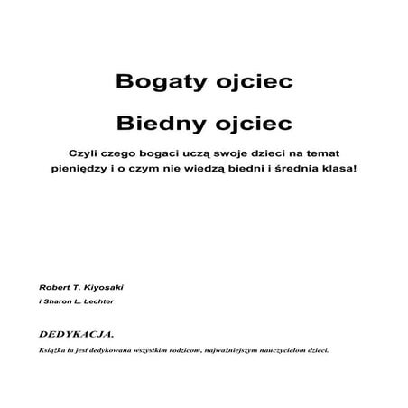 Bogaty Ojciec Biedny Ojciec Pdf Chomikuj