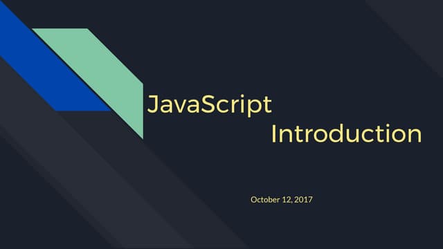 JS  introduction (lesson 1)