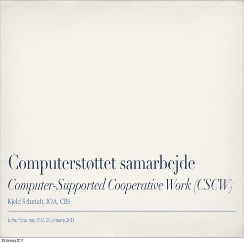 Computerstøttet samarbejde af Kjeld Schmidt, Copenhagen Business School