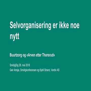 Selvorganisering er ikke noe nytt